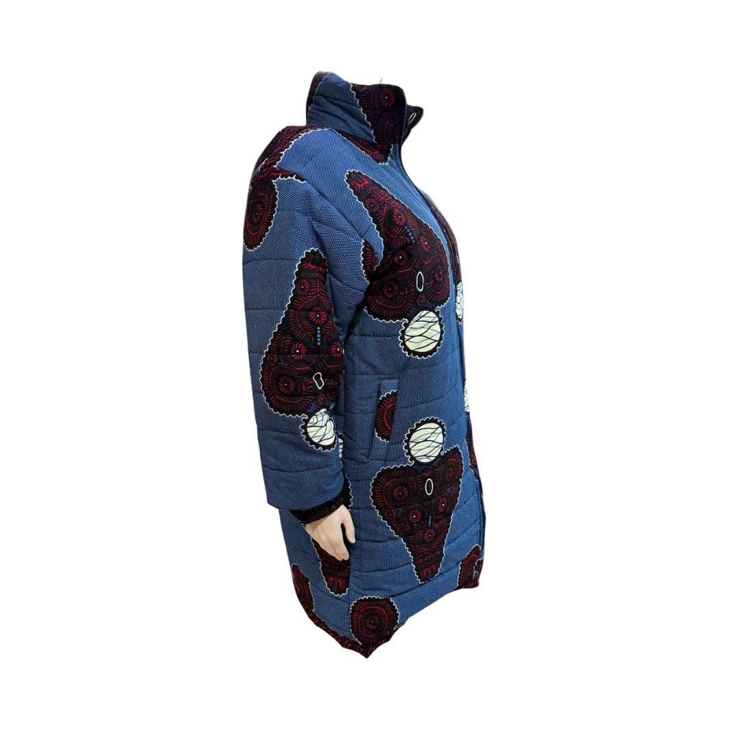 Blue & Red Puffer Jacket