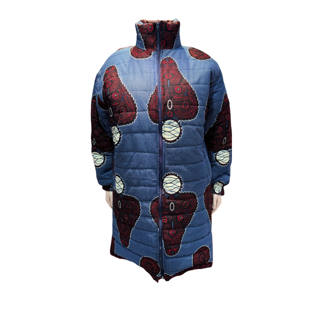 Blue & Red Puffer Jacket