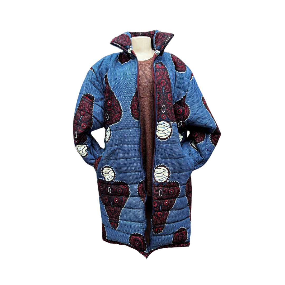 Blue & Red Puffer Jacket