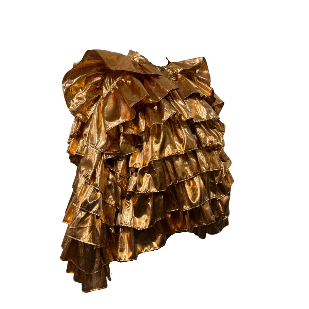 Golden Mirage Layered Ruffle Fantasy Jacket