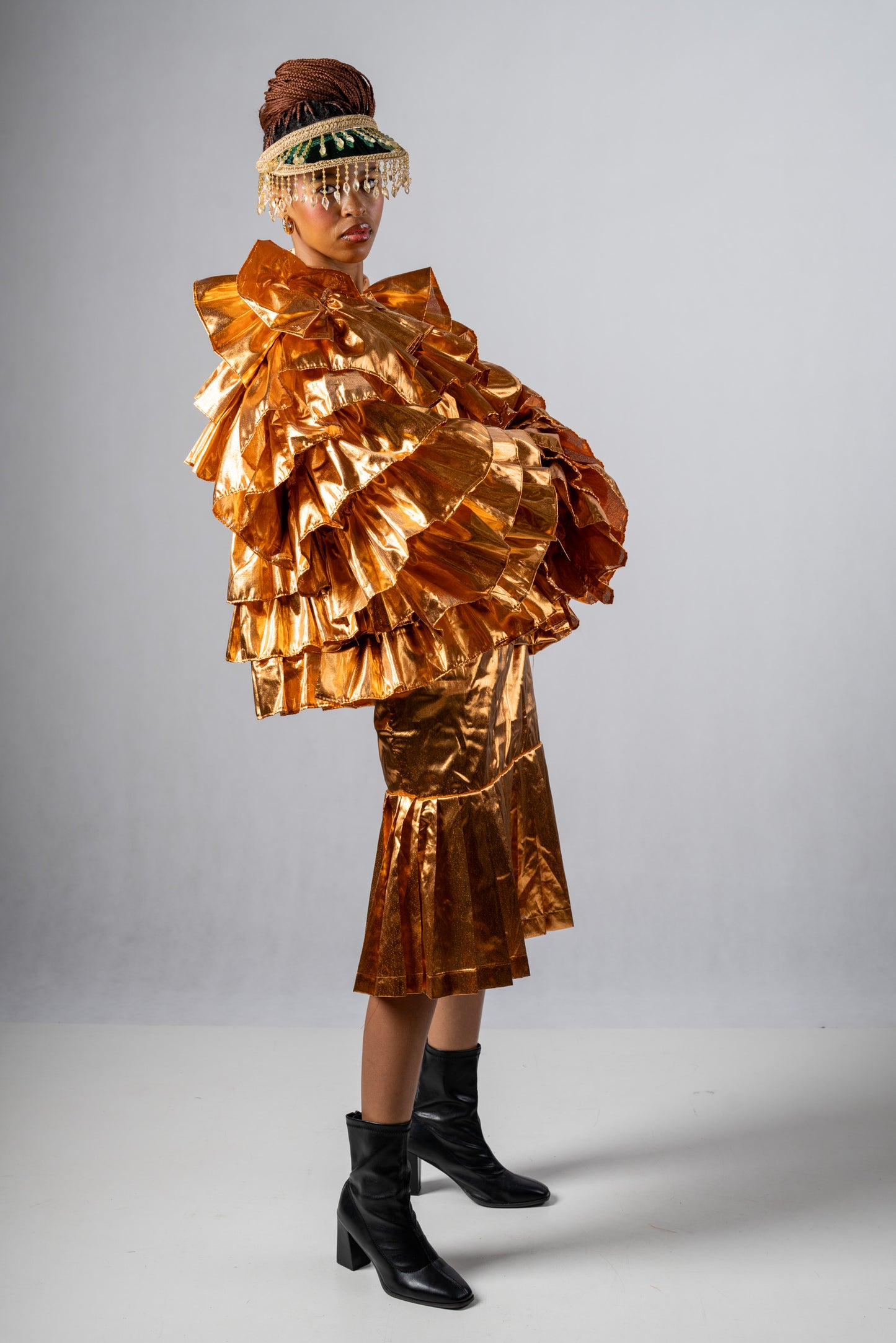 Golden Mirage Layered Ruffle Fantasy Jacket