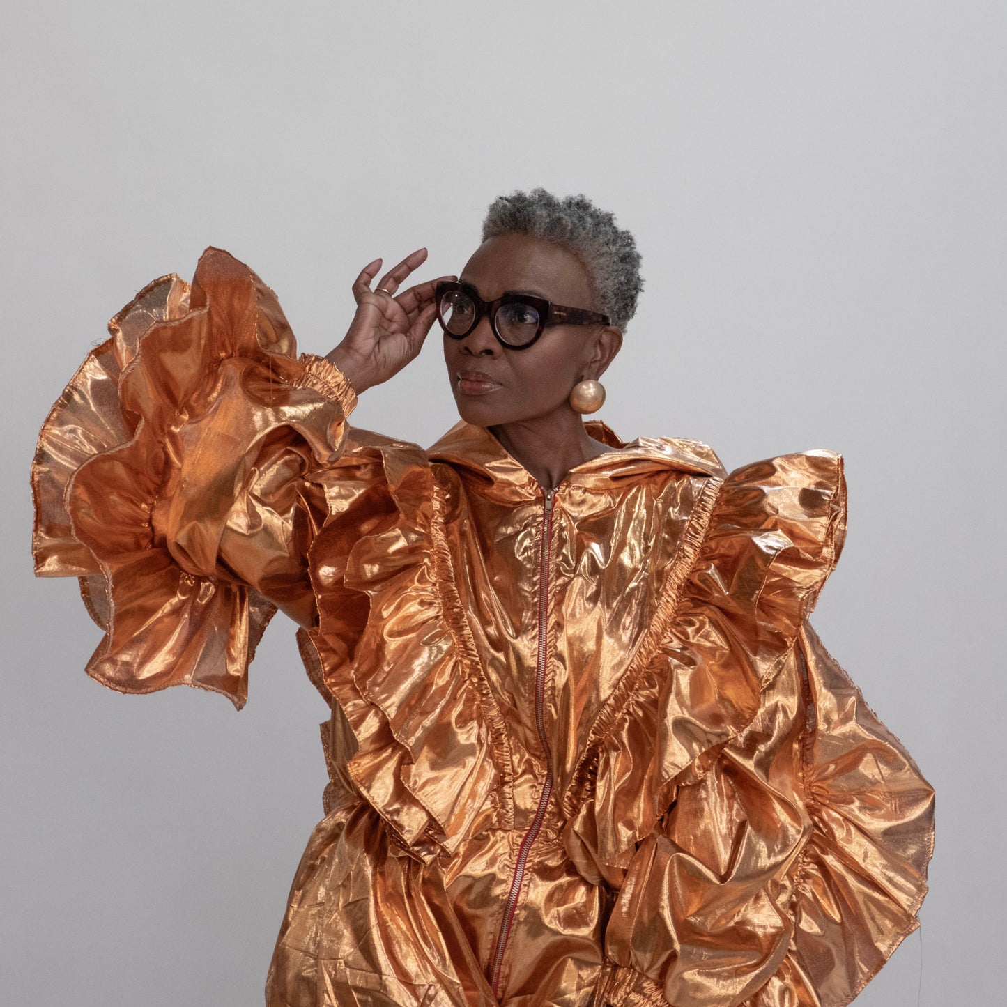 Metallic Gold Statement Frill Jumpsuit – Bold, Glamorous, Unforgettable