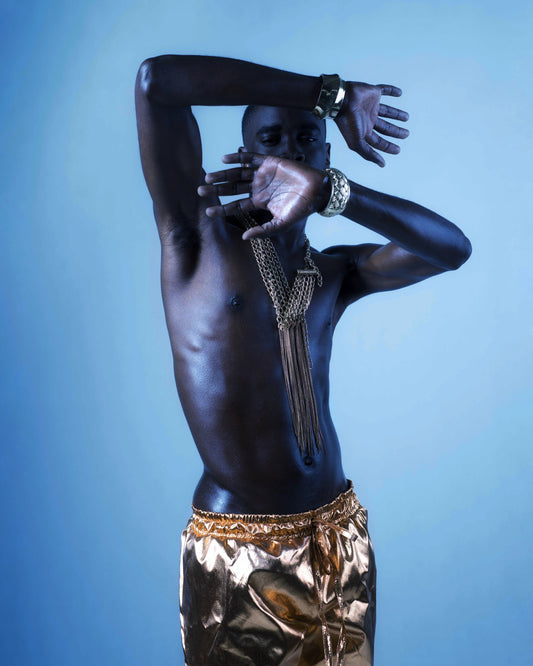 Metallic Gold Drawstring shorts – shine with effortless comfort