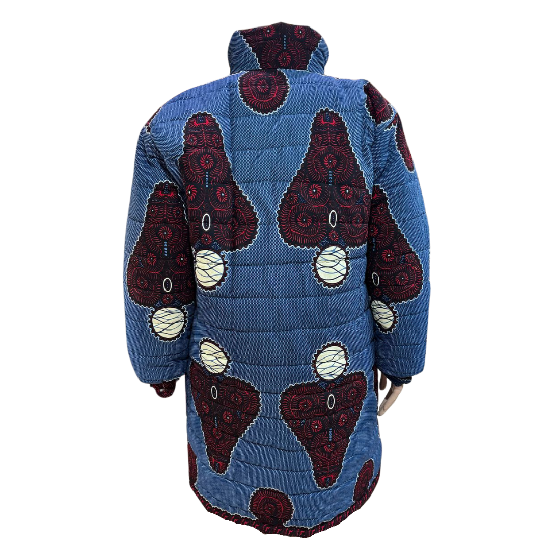 Blue & Red Puffer Jacket