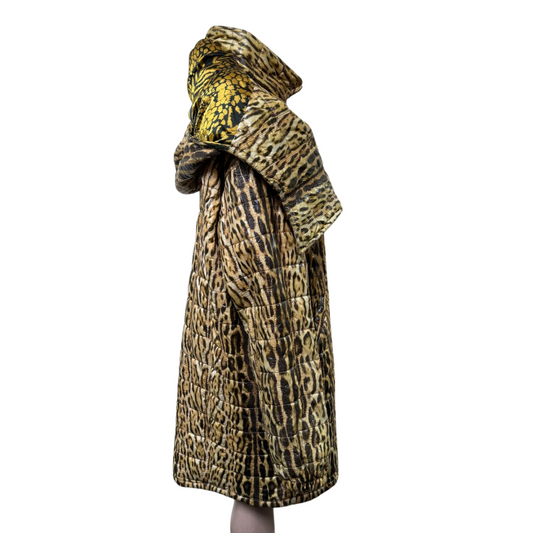 ⁠Can’t be Tamed Leopard print quilted puffer jacket