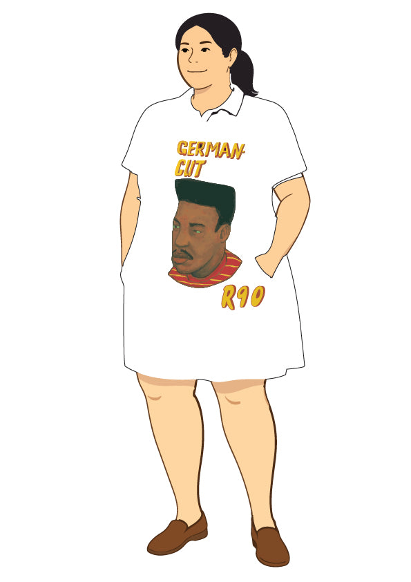 White ‘German Cut’ Golf Dress