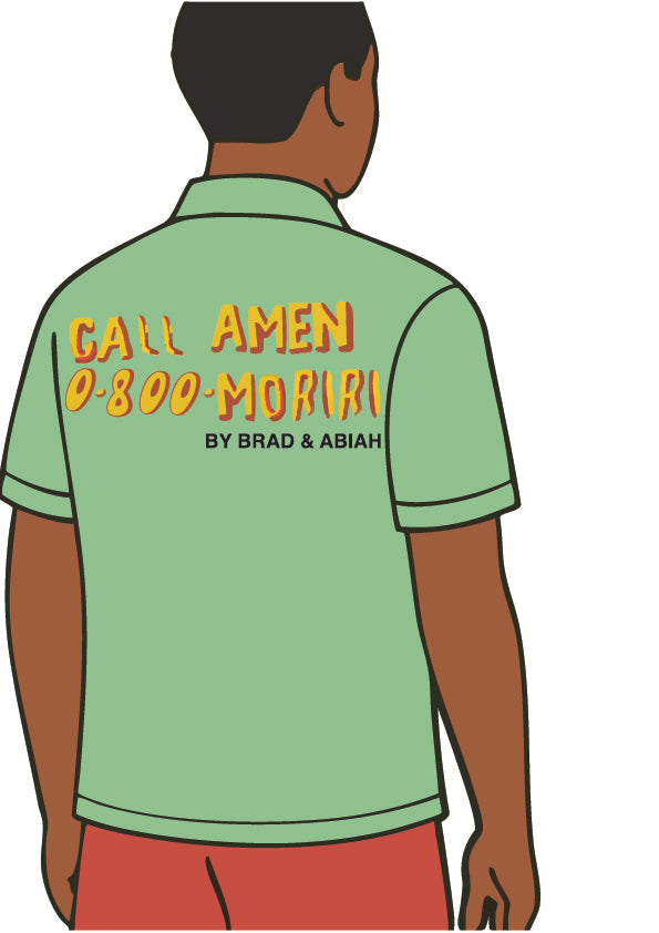 Amen by Brad And Abiah green golfshirt back