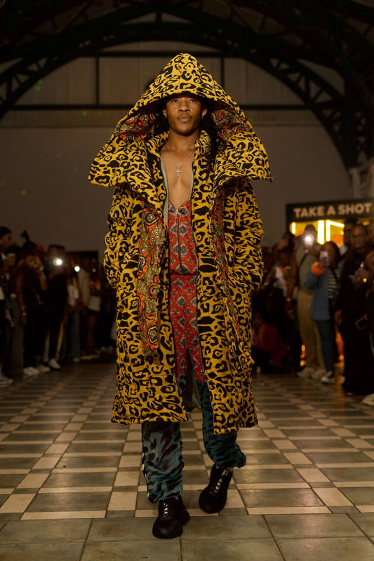 Full Length Stylised Leopard Print Puffer Coat