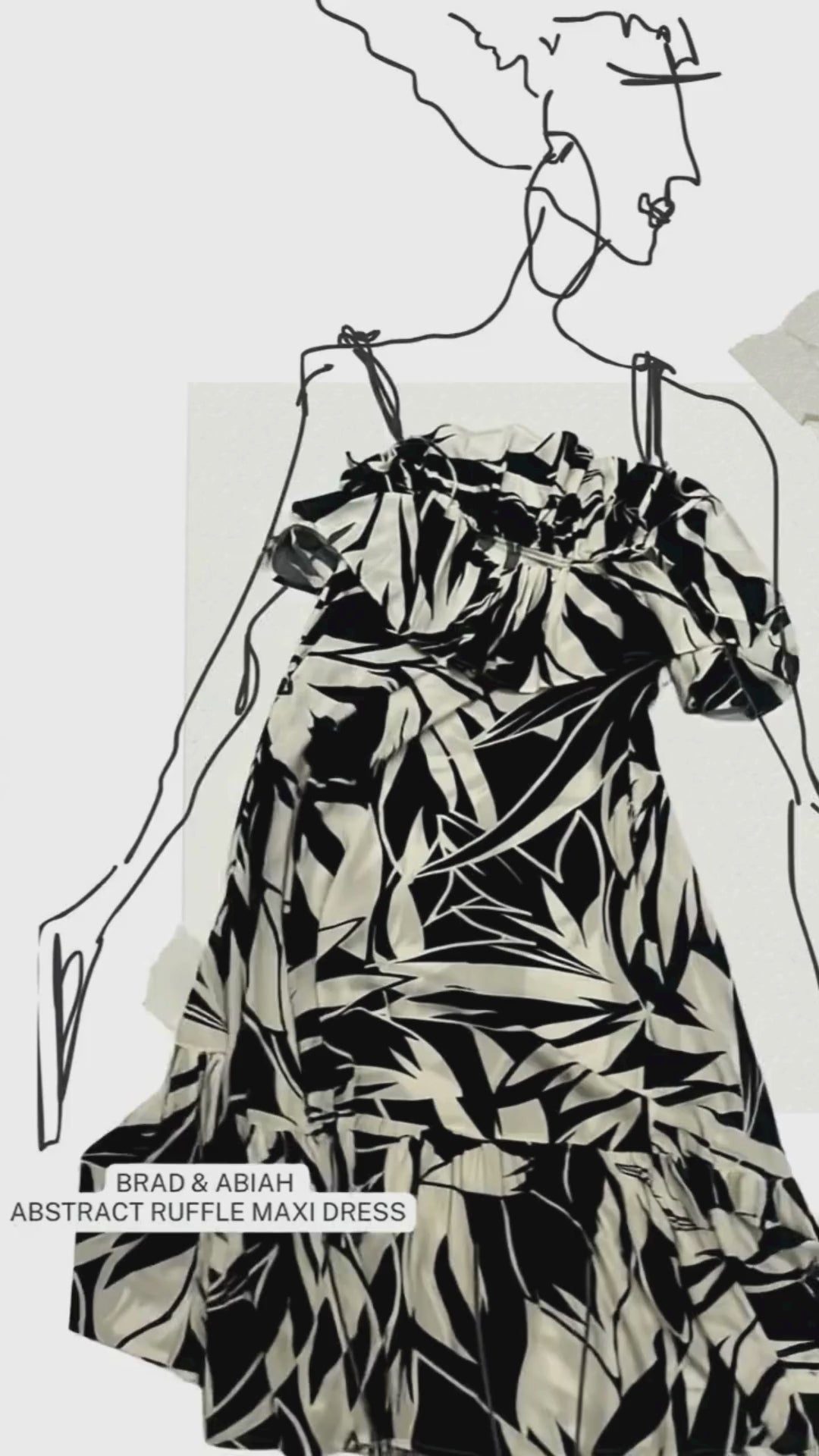 AMEN_BY_BRAD_ABIAH_Abstract Ruffle Maxi Dress