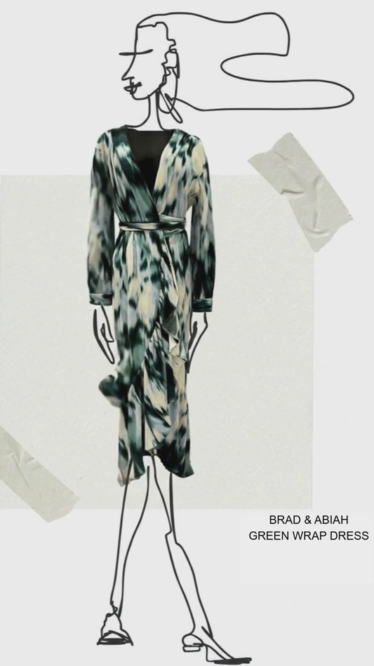 AMEN BY BRAD &ABIAH GREEN WRAPP DRESS 2