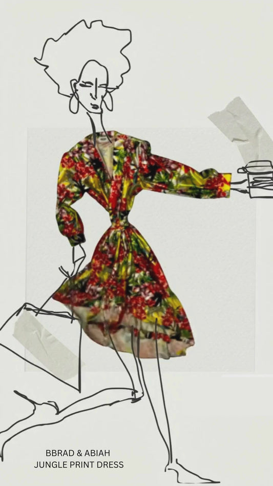 AMEN BY BRAD &ABIAH jUNGLE PRINT DRESS